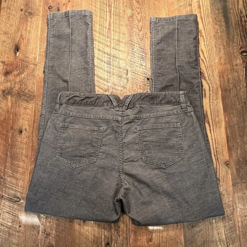 TOAD & CO Corduroy Pants Straight Leg Organic Cotton Gray Casual Women's Size 12